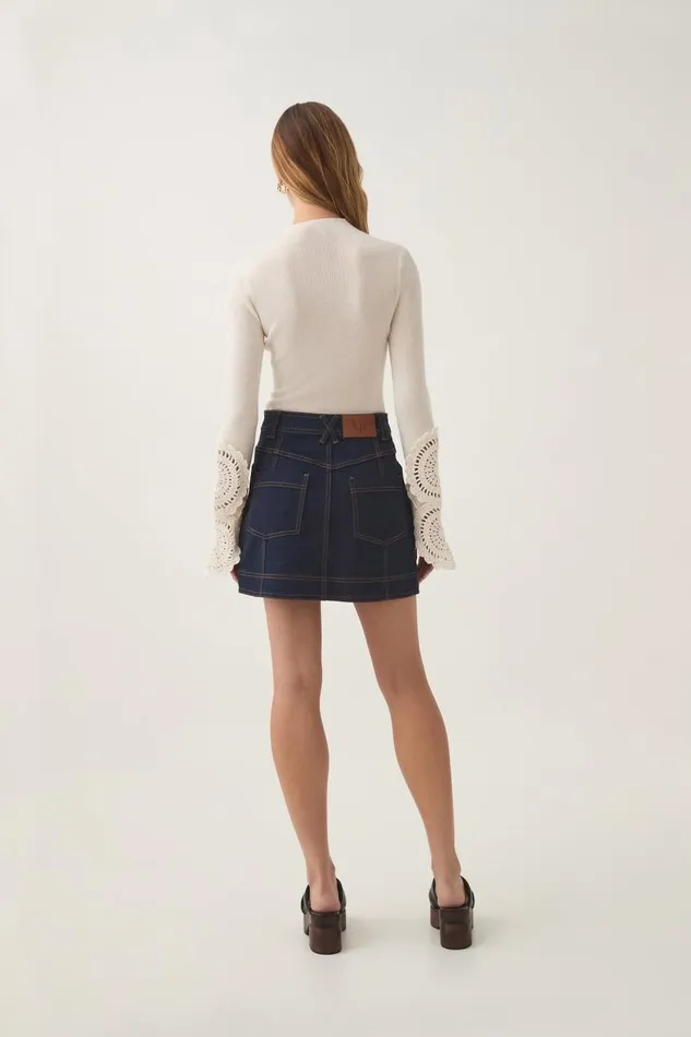 Aje Denim Resonance Denim Mini Skirt Indigo 8211 Women