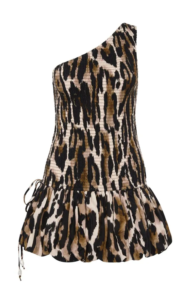 Aje Dresses Airlie One Shoulder Mini Dress Animal 8211 Women Aje Dresses Airlie One Shoulder Mini Dress Animal 8211 Women
