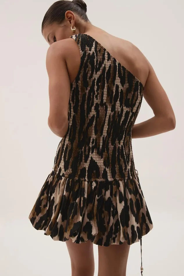 Aje Dresses Airlie One Shoulder Mini Dress Animal 8211 Women Aje Dresses Airlie One Shoulder Mini Dress Animal 8211 Women