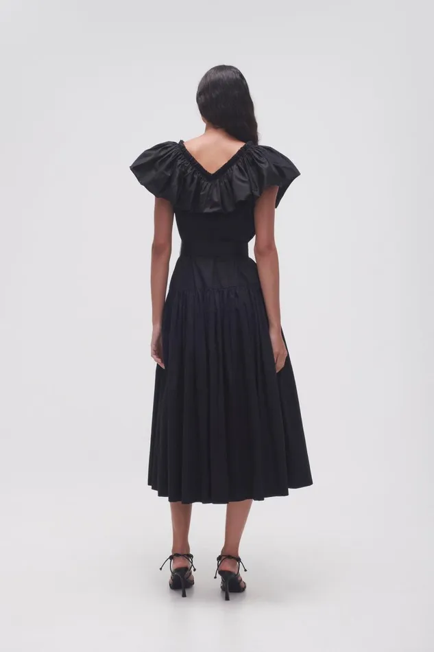 Aje Dresses Alma Bubble Frill Midi Dress Black 8211 Women Aje Dresses Alma Bubble Frill Midi Dress Black 8211 Women