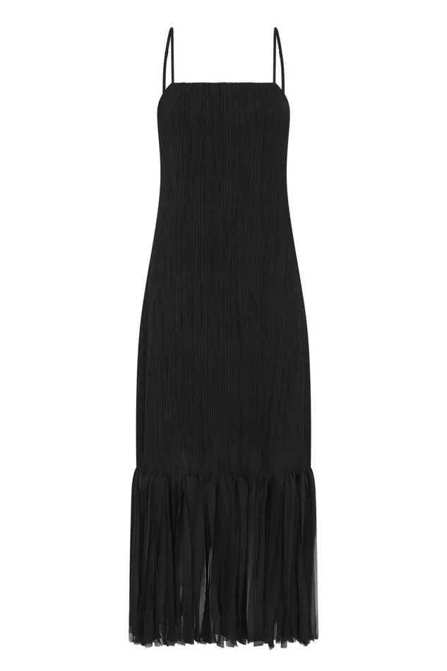 Aje Dresses Arris Fringed Maxi Dress Black 8211 Women Aje Dresses Arris Fringed Maxi Dress Black 8211 Women