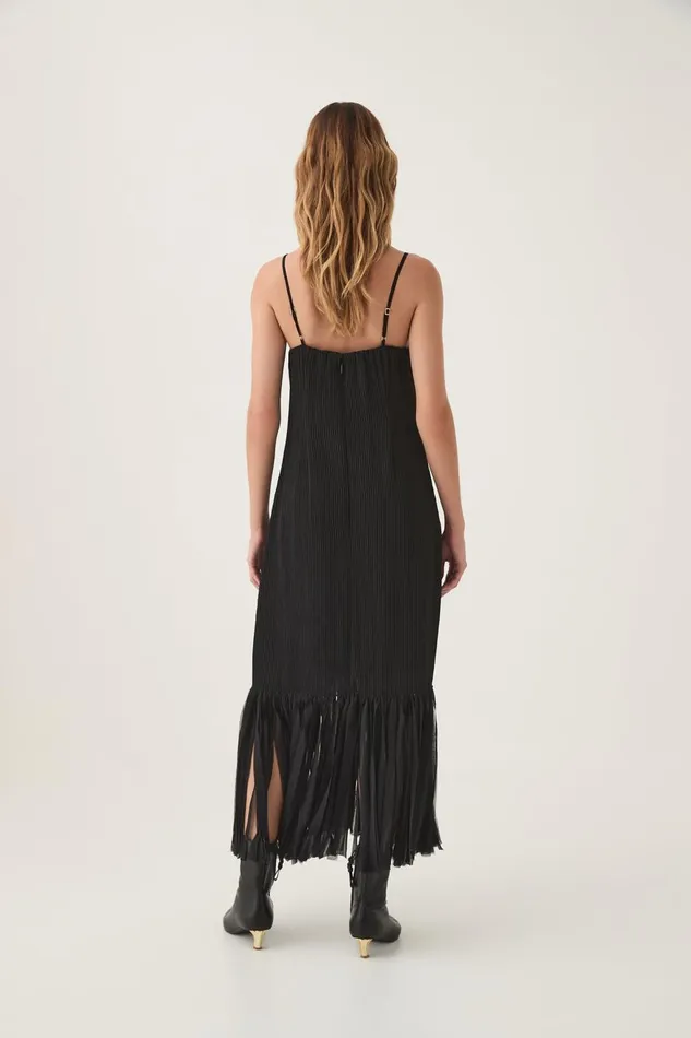 Aje Dresses Arris Fringed Maxi Dress Black 8211 Women Aje Dresses Arris Fringed Maxi Dress Black 8211 Women