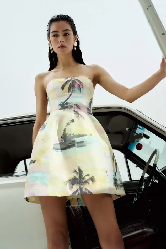 Aje Dresses Baret Strapless Mini Dress Sunset Sky 8211 Women