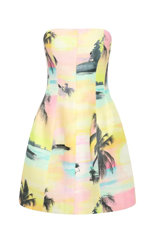 Aje Dresses Baret Strapless Mini Dress Sunset Sky 8211 Women Aje Dresses Baret Strapless Mini Dress Sunset Sky 8211 Women