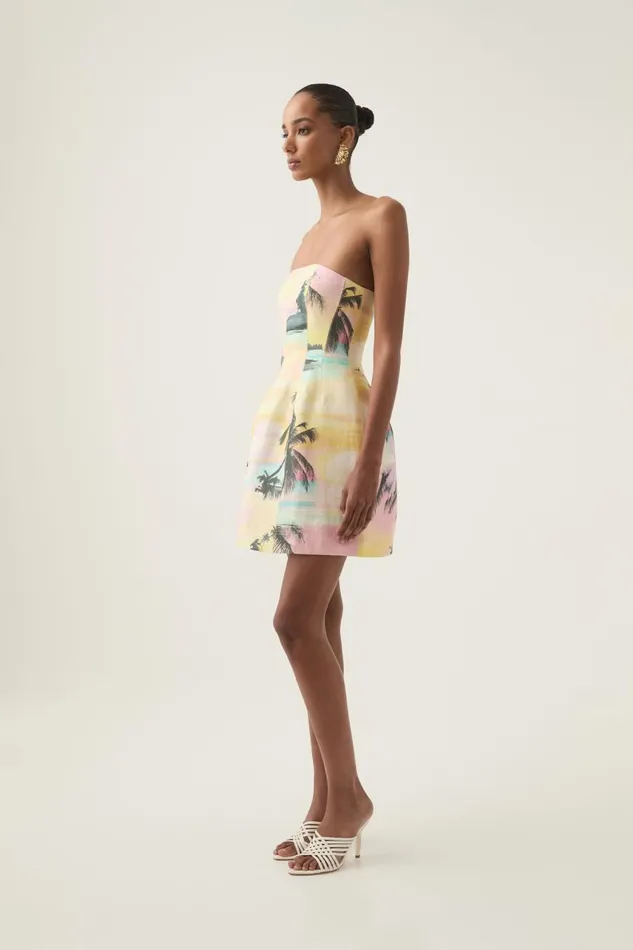 Aje Dresses Baret Strapless Mini Dress Sunset Sky 8211 Women Aje Dresses Baret Strapless Mini Dress Sunset Sky 8211 Women