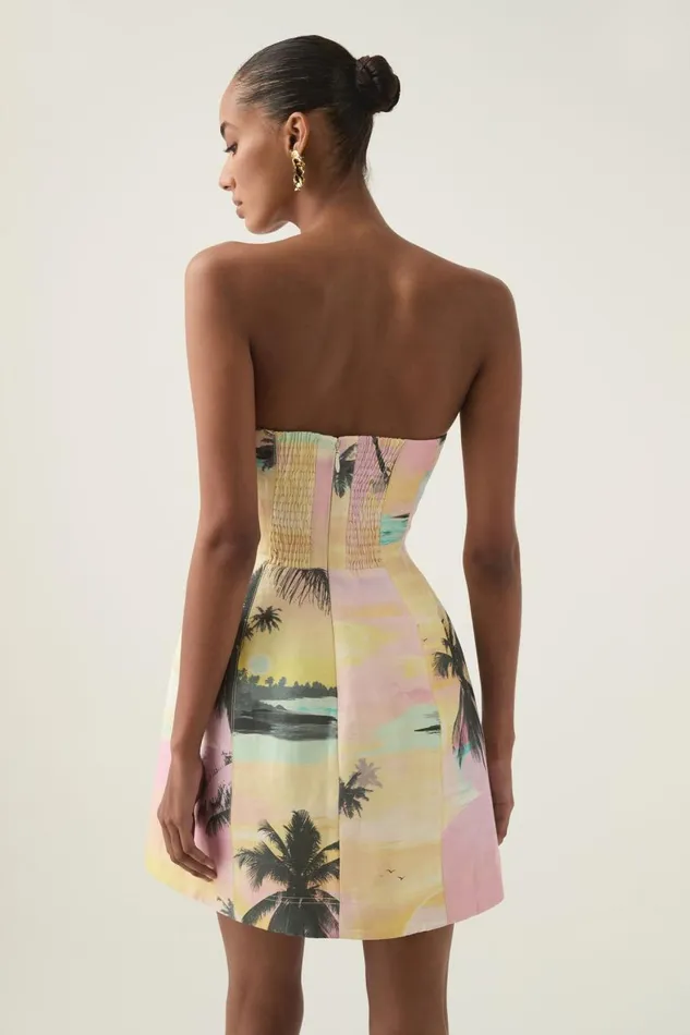 Aje Dresses Baret Strapless Mini Dress Sunset Sky 8211 Women Aje Dresses Baret Strapless Mini Dress Sunset Sky 8211 Women