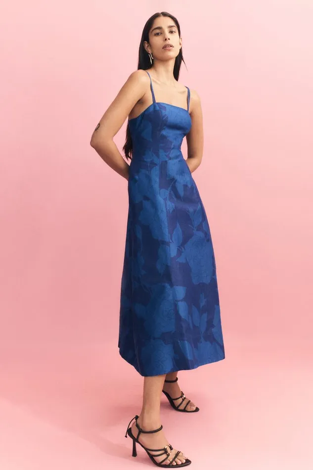 Aje Dresses Belonging Flared Midi Dress Electric Rose 8211 Women