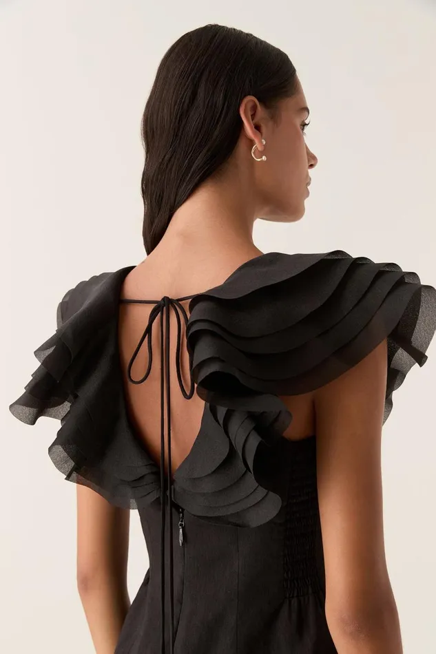 Aje Dresses Charmed Plunge Mini Dress Black 8211 Women Aje Dresses Charmed Plunge Mini Dress Black 8211 Women