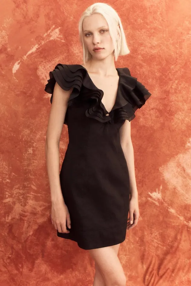 Aje Dresses Charmed Plunge Mini Dress Black 8211 Women Aje Dresses Charmed Plunge Mini Dress Black 8211 Women