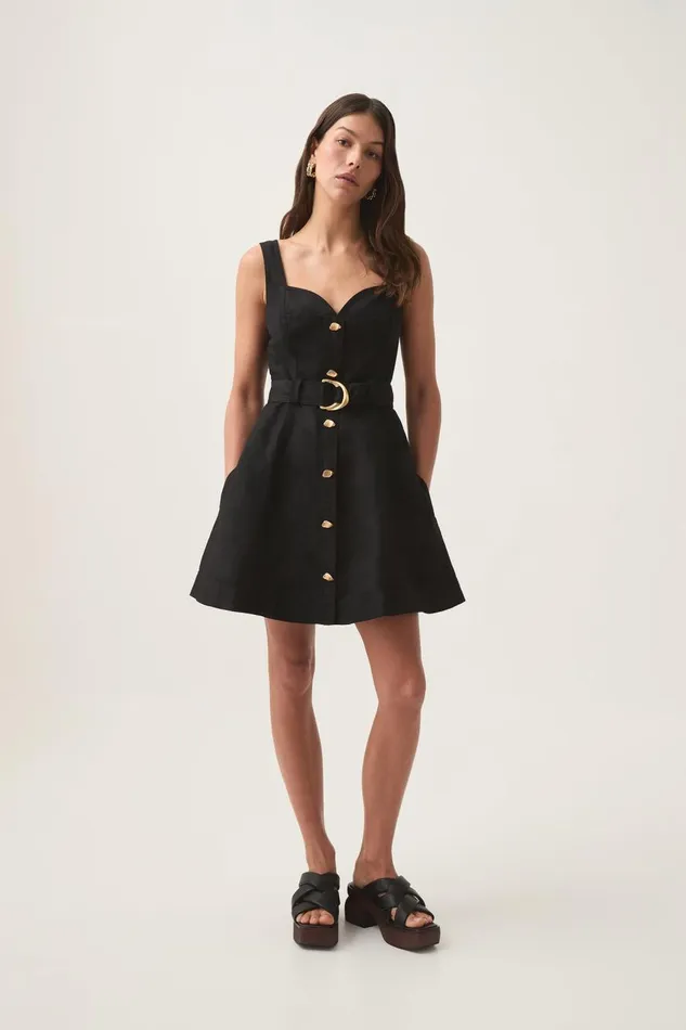 Aje Dresses Clay Belted Mini Dress Black 8211 Women