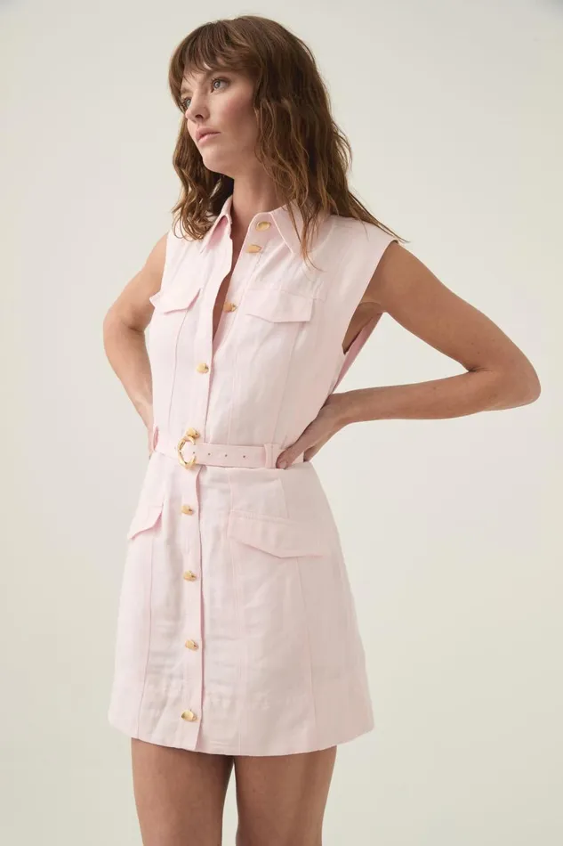 Aje Dresses Dulcet Logo Mini Dress Pastel Pink 8211 Women