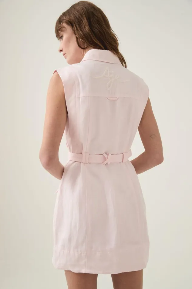 Aje Dresses Dulcet Logo Mini Dress Pastel Pink 8211 Women Aje Dresses Dulcet Logo Mini Dress Pastel Pink 8211 Women