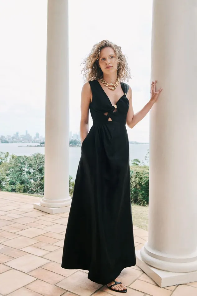 Aje Dresses Electra Scrunch Midi Dress Black 8211 Women
