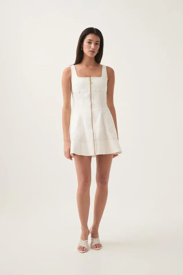 Aje Dresses Emilie Denim Mini Dress White 8211 Women Aje Dresses Emilie Denim Mini Dress White 8211 Women