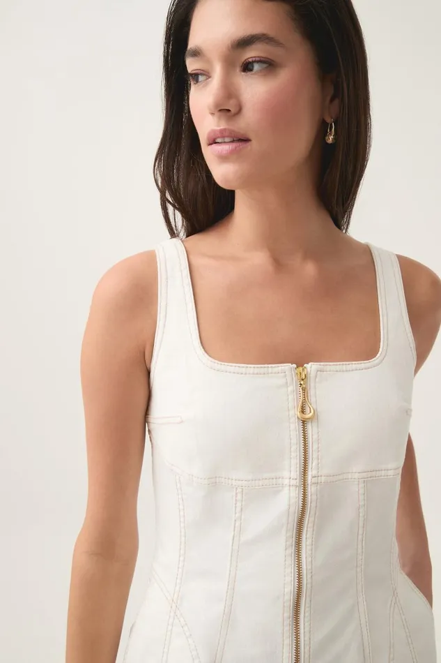 Aje Dresses Emilie Denim Mini Dress White 8211 Women Aje Dresses Emilie Denim Mini Dress White 8211 Women