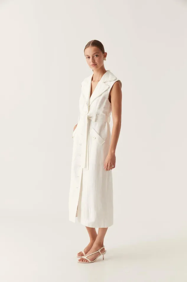 Aje Dresses Encompass Utility Midi Dress Ivory 8211 Women