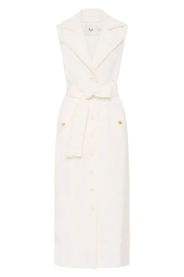 Aje Dresses Encompass Utility Midi Dress Ivory 8211 Women Aje Dresses Encompass Utility Midi Dress Ivory 8211 Women