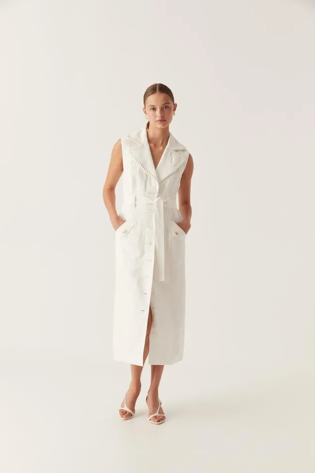 Aje Dresses Encompass Utility Midi Dress Ivory 8211 Women Aje Dresses Encompass Utility Midi Dress Ivory 8211 Women