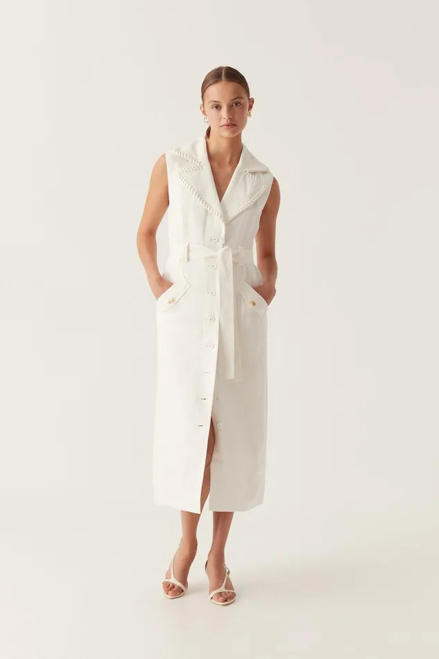 Aje Dresses Encompass Utility Midi Dress Ivory 8211 Women Aje Dresses Encompass Utility Midi Dress Ivory 8211 Women