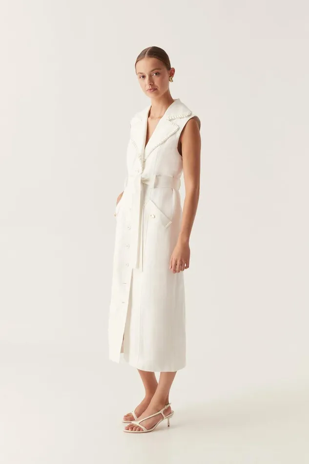 Aje Dresses Encompass Utility Midi Dress Ivory 8211 Women Aje Dresses Encompass Utility Midi Dress Ivory 8211 Women