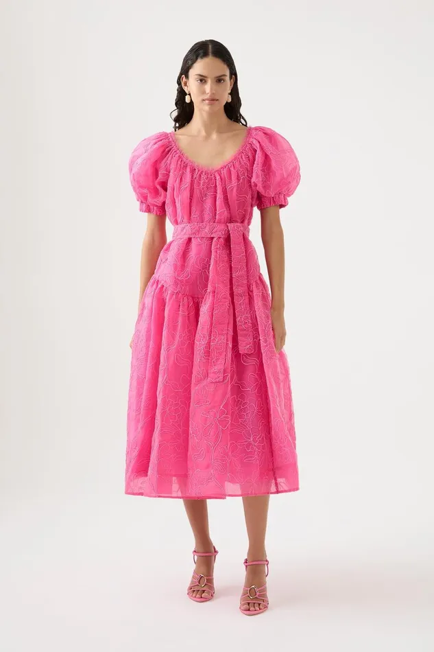 Aje Dresses Evangeline Cornelli Midi Dress Protea Pink 8211 Women