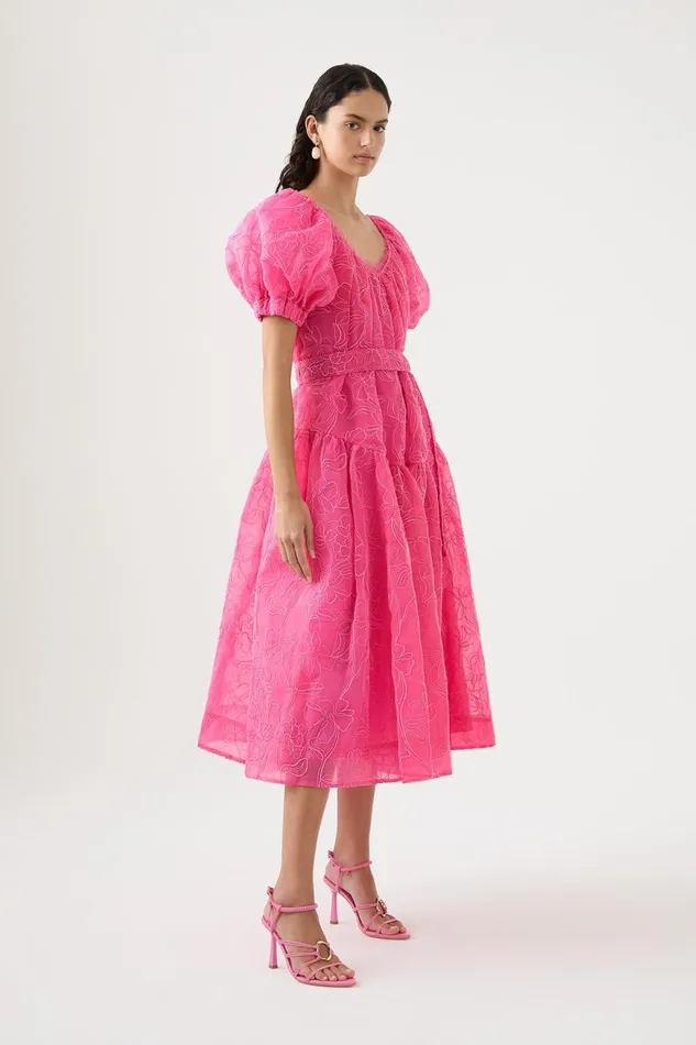 Aje Dresses Evangeline Cornelli Midi Dress Protea Pink 8211 Women Aje Dresses Evangeline Cornelli Midi Dress Protea Pink 8211 Women
