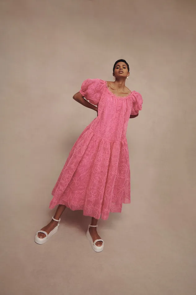 Aje Dresses Evangeline Cornelli Midi Dress Protea Pink 8211 Women Aje Dresses Evangeline Cornelli Midi Dress Protea Pink 8211 Women
