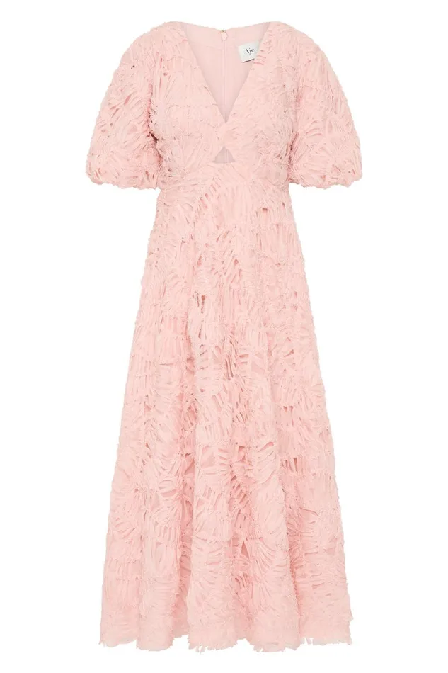 Aje Dresses Florential Textured Midi Dress Rosewater 8211 Women Aje Dresses Florential Textured Midi Dress Rosewater 8211 Women