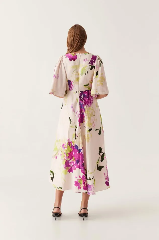 Aje Dresses Gilda Bell Sleeve Midi Dress Wild Hydrangea 8211 Women Aje Dresses Gilda Bell Sleeve Midi Dress Wild Hydrangea 8211 Women
