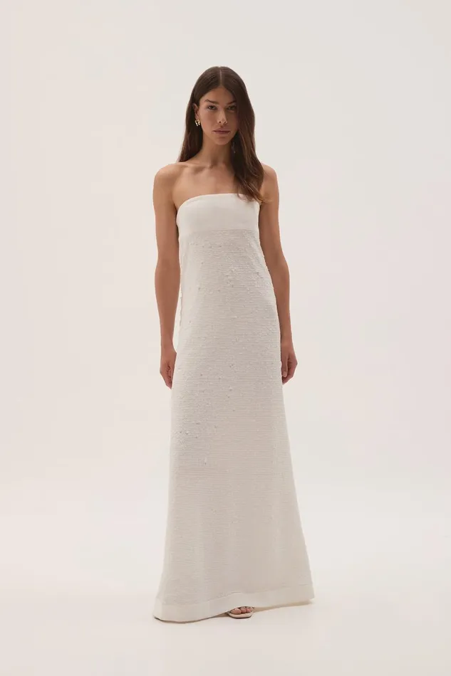 Aje Dresses Nebula Maxi Dress White Sequin 8211 Women