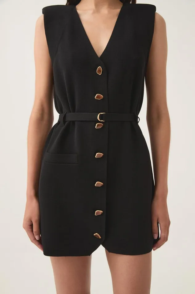 Aje Dresses Ondine Knit Mini Dress Black 8211 Women Aje Dresses Ondine Knit Mini Dress Black 8211 Women