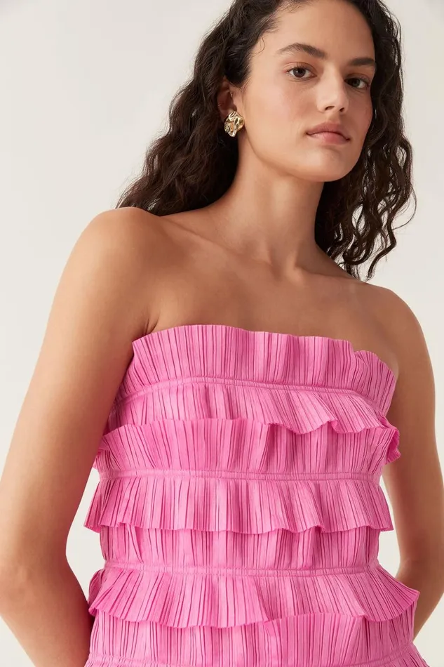 Aje Dresses Palladium Ruffled Mini Dress Muted Fuchsia 8211 Women Aje Dresses Palladium Ruffled Mini Dress Muted Fuchsia 8211 Women