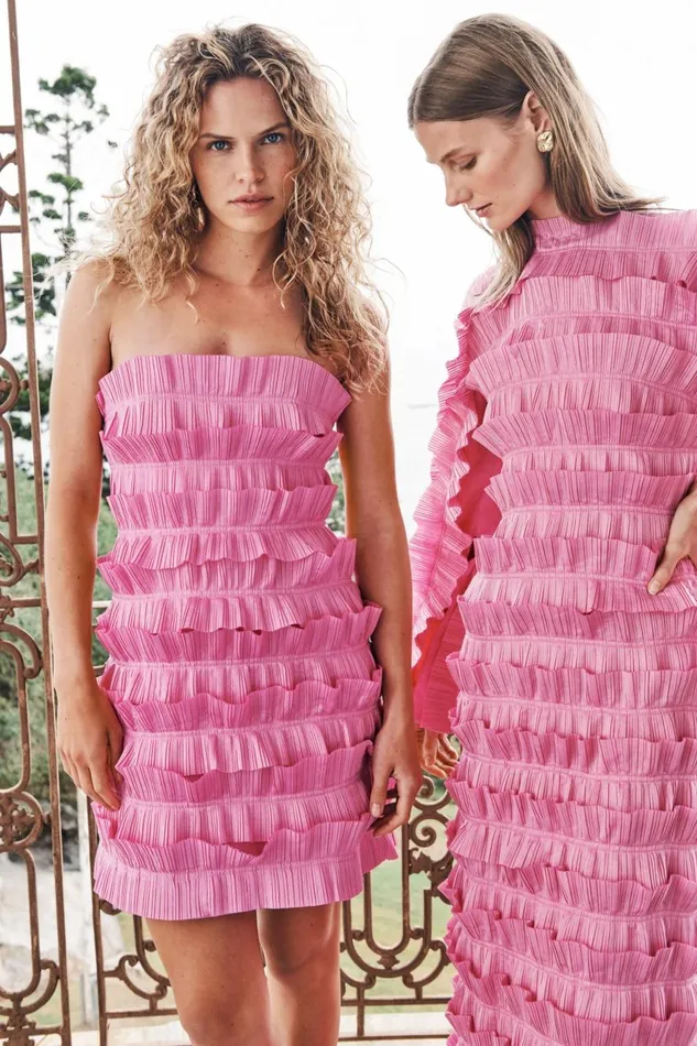 Aje Dresses Palladium Ruffled Mini Dress Muted Fuchsia 8211 Women Aje Dresses Palladium Ruffled Mini Dress Muted Fuchsia 8211 Women