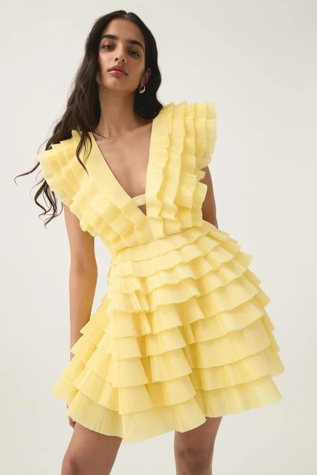 Aje Dresses Reflection Mini Dress Acacia Yellow 8211 Women