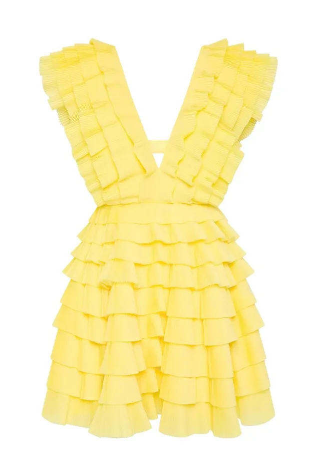 Aje Dresses Reflection Mini Dress Acacia Yellow 8211 Women Aje Dresses Reflection Mini Dress Acacia Yellow 8211 Women