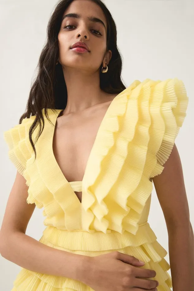 Aje Dresses Reflection Mini Dress Acacia Yellow 8211 Women Aje Dresses Reflection Mini Dress Acacia Yellow 8211 Women