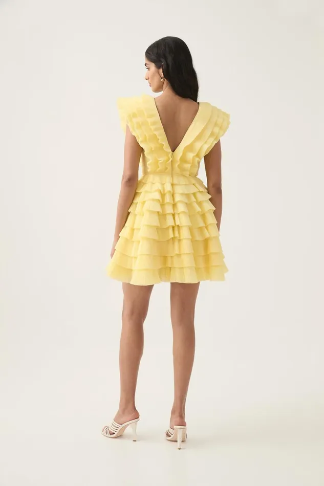 Aje Dresses Reflection Mini Dress Acacia Yellow 8211 Women Aje Dresses Reflection Mini Dress Acacia Yellow 8211 Women