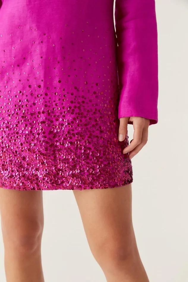 Aje Dresses Reflection Sequin Mini Dress Deep Magenta 8211 Women Aje Dresses Reflection Sequin Mini Dress Deep Magenta 8211 Women