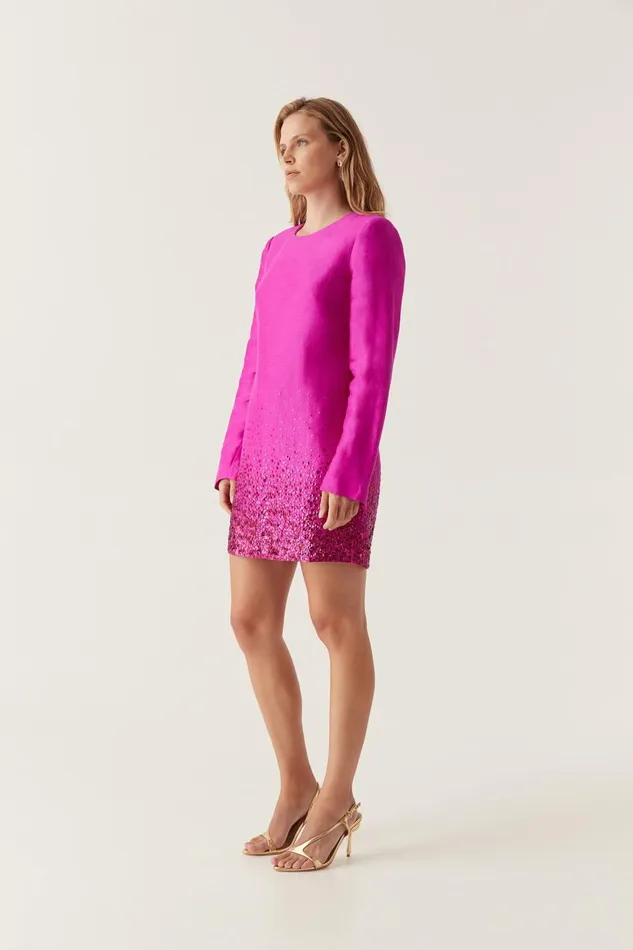 Aje Dresses Reflection Sequin Mini Dress Deep Magenta 8211 Women Aje Dresses Reflection Sequin Mini Dress Deep Magenta 8211 Women