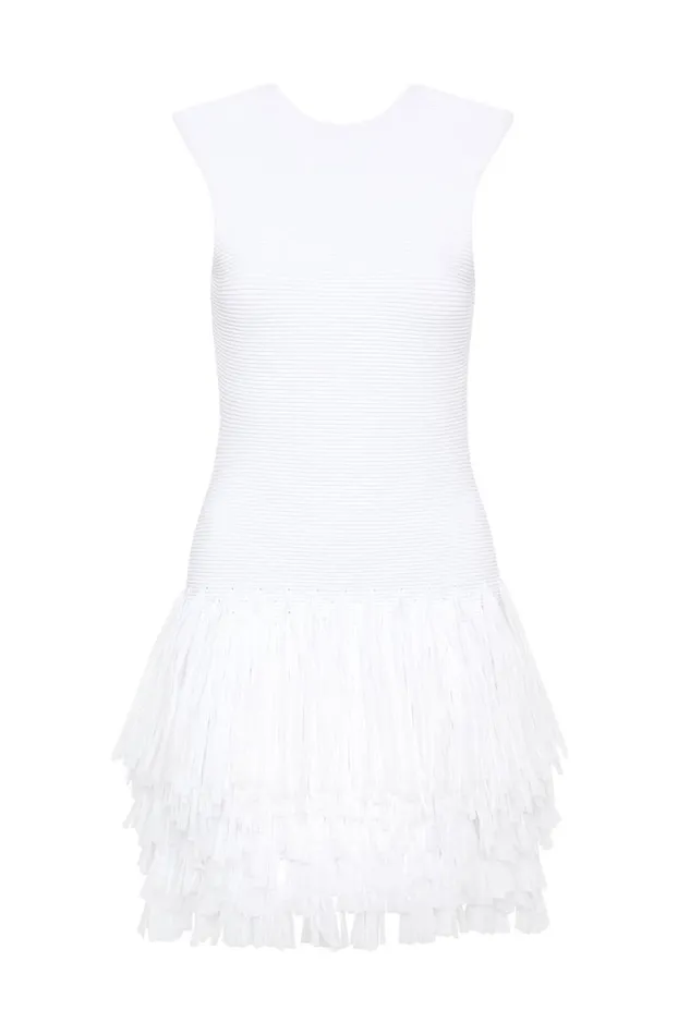 Aje Dresses Rushes Raffia Knit Mini Dress White 8211 Women Aje Dresses Rushes Raffia Knit Mini Dress White 8211 Women