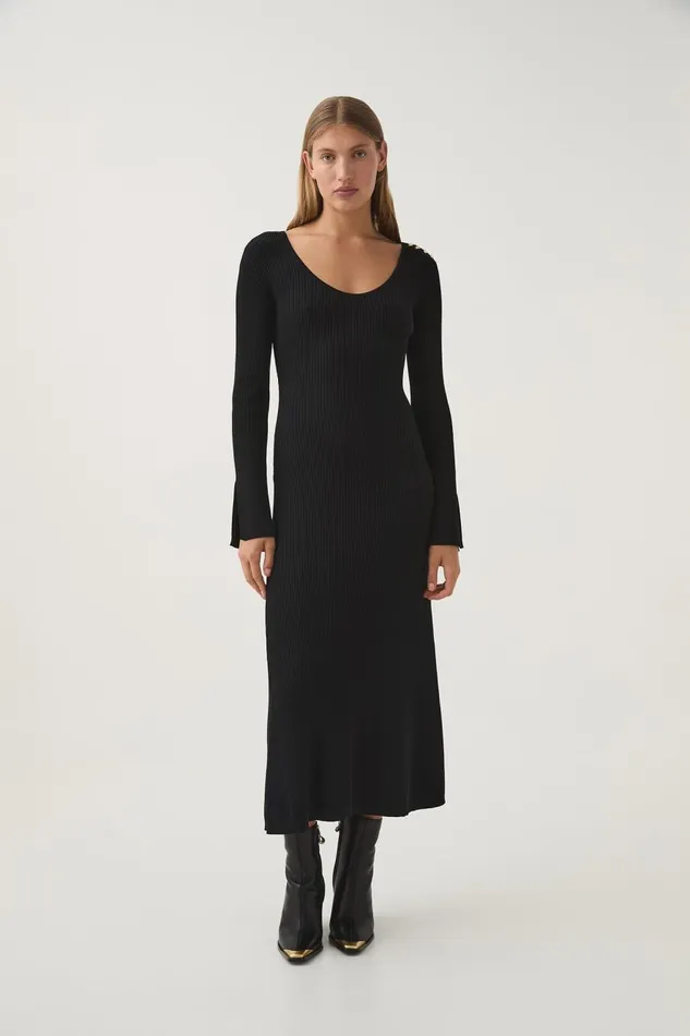 Aje Dresses Zeitgeist Knit Midi Dress Black 8211 Women