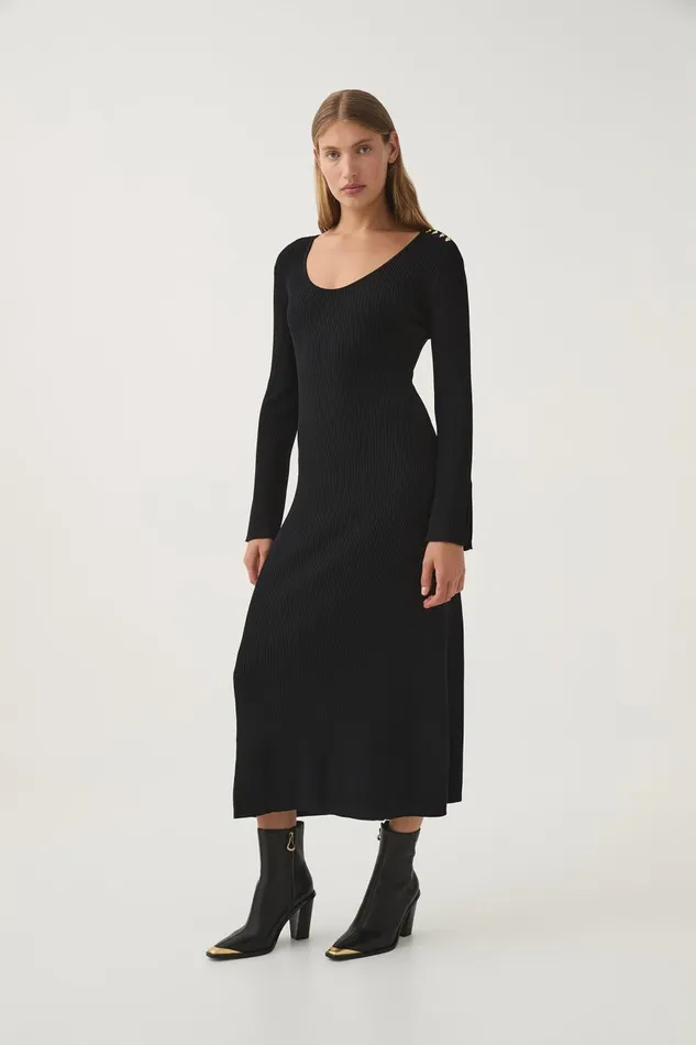 Aje Dresses Zeitgeist Knit Midi Dress Black 8211 Women Aje Dresses Zeitgeist Knit Midi Dress Black 8211 Women