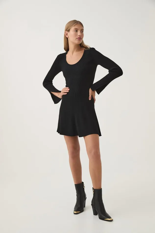 Aje Dresses Zeitgeist Knit Mini Dress Black 8211 Women Aje Dresses Zeitgeist Knit Mini Dress Black 8211 Women