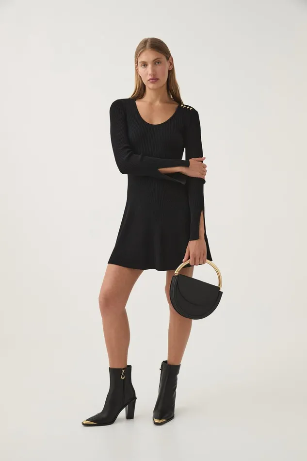 Aje Dresses Zeitgeist Knit Mini Dress Black 8211 Women Aje Dresses Zeitgeist Knit Mini Dress Black 8211 Women