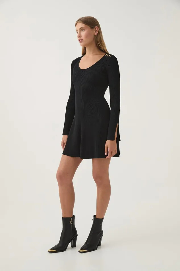 Aje Dresses Zeitgeist Knit Mini Dress Black 8211 Women Aje Dresses Zeitgeist Knit Mini Dress Black 8211 Women