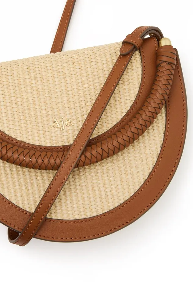 Aje Handbags and Wallets Norma Woven Crescent Clutch Naturalcinnamon 8211 Women Aje Handbags and Wallets Norma Woven Crescent Clutch Naturalcinnamon 8211 Women