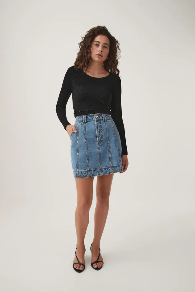 Aje Knitwear and Jumpers Resolute Button Detail Top Black 8211 Women