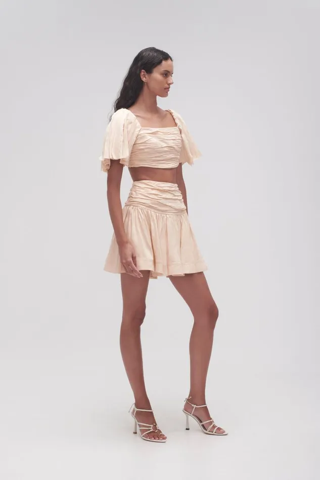 Aje Matching Sets Cari Ruched Waist Mini Skirt Coconut Cream 8211 Women