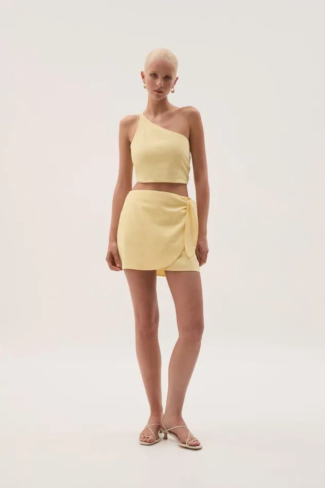 Aje Matching Sets Eden Tie Back Top Lemon 8211 Women Aje Matching Sets Eden Tie Back Top Lemon 8211 Women