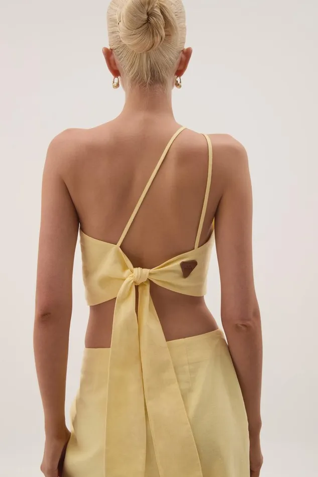 Aje Matching Sets Eden Tie Back Top Lemon 8211 Women Aje Matching Sets Eden Tie Back Top Lemon 8211 Women